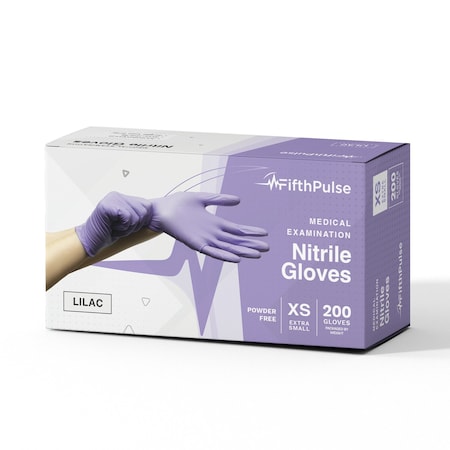 Fifthpulse FMN100, Disposable Gloves, 3 mil Palm, Nitrile, Powder-Free, XS, 200 PK, Lilac FP-N-200-XS-LAV